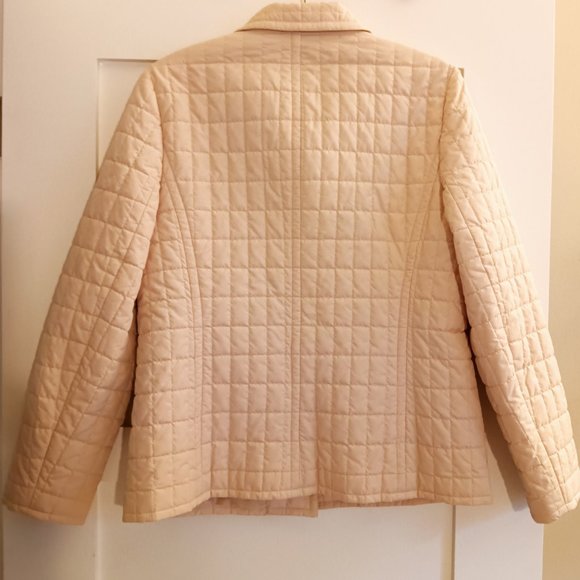 Talbots Cream Quilted 3 Button Lightweight Jacket with Pockets Size 6 As New - Picture 2 of 4